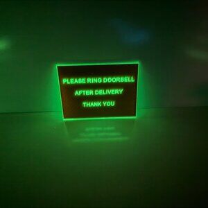 Ring Doorbell After Delivery Glow In-the-Dark Sign for No Contact deliveries